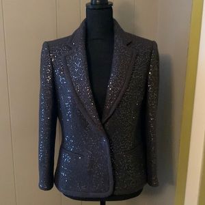 Anne Klein Grey Sequin Blazer